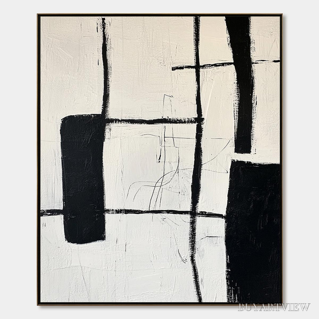 ARTOVITAS Intersection – Textured Minimalist Abstract Oil Painting - image 1