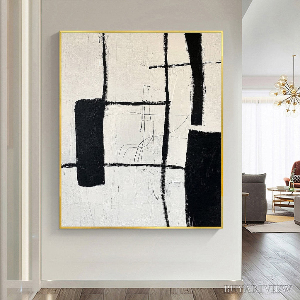 ARTOVITAS Intersection – Textured Minimalist Abstract Oil Painting - image 2