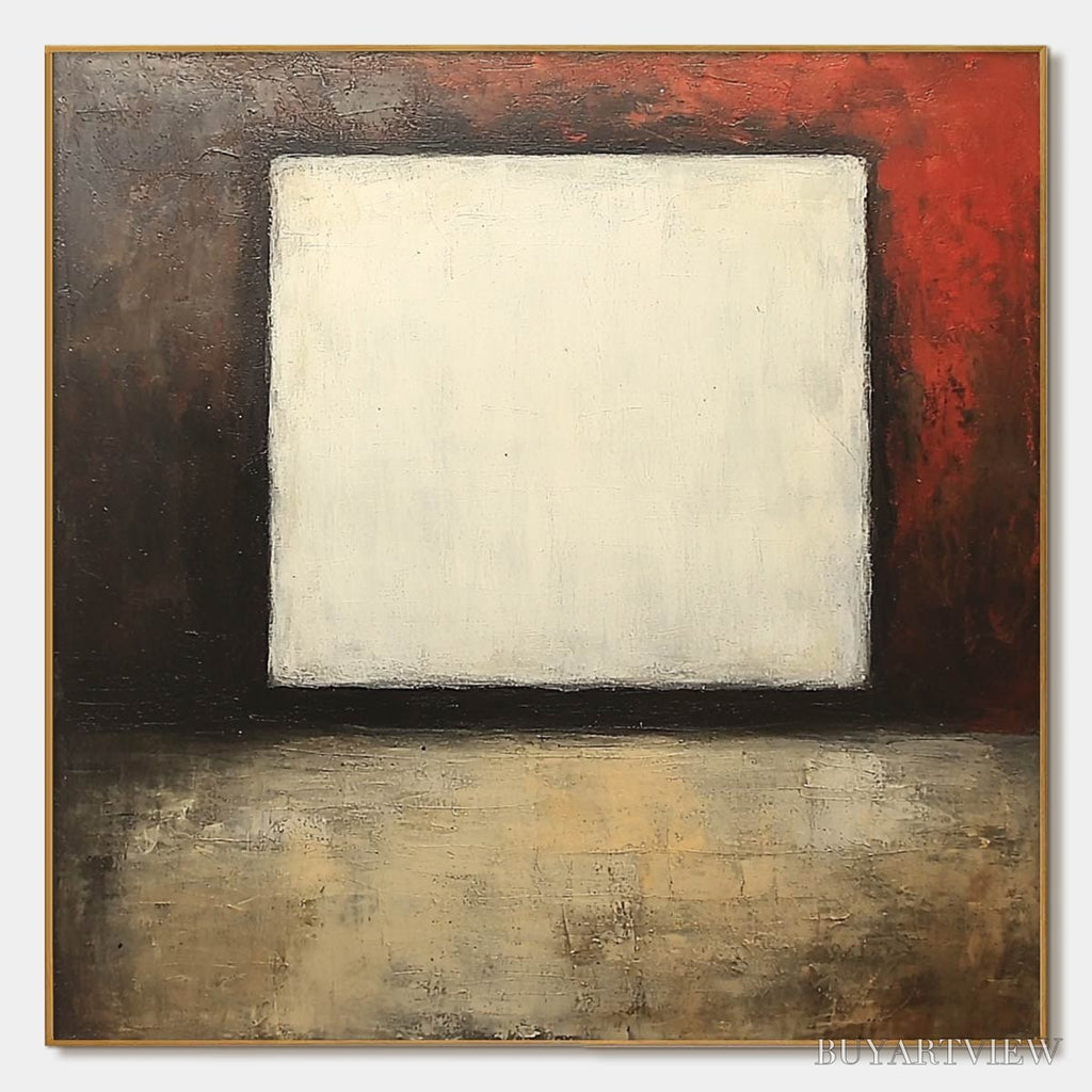 ARTOVITAS Void – Minimalist Abstract Oil Painting with White Square - image 1