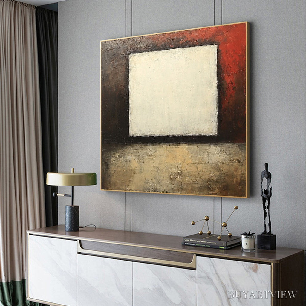 ARTOVITAS Void – Minimalist Abstract Oil Painting with White Square - image 3