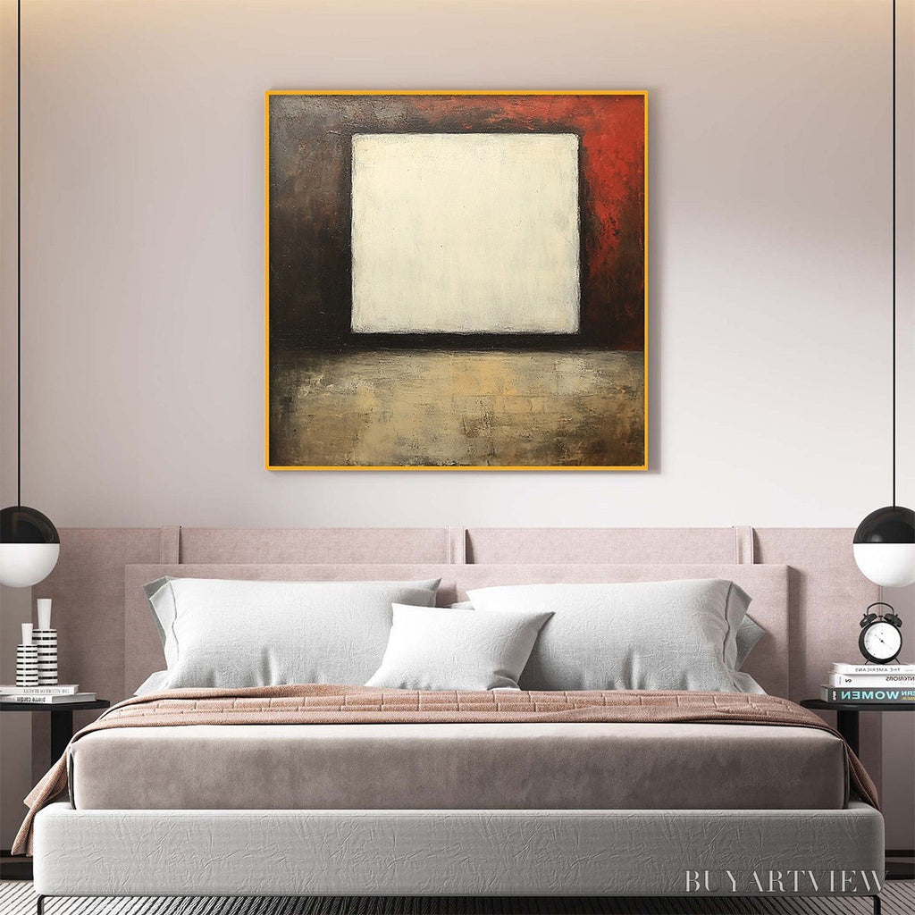 ARTOVITAS Void – Minimalist Abstract Oil Painting with White Square - image 4