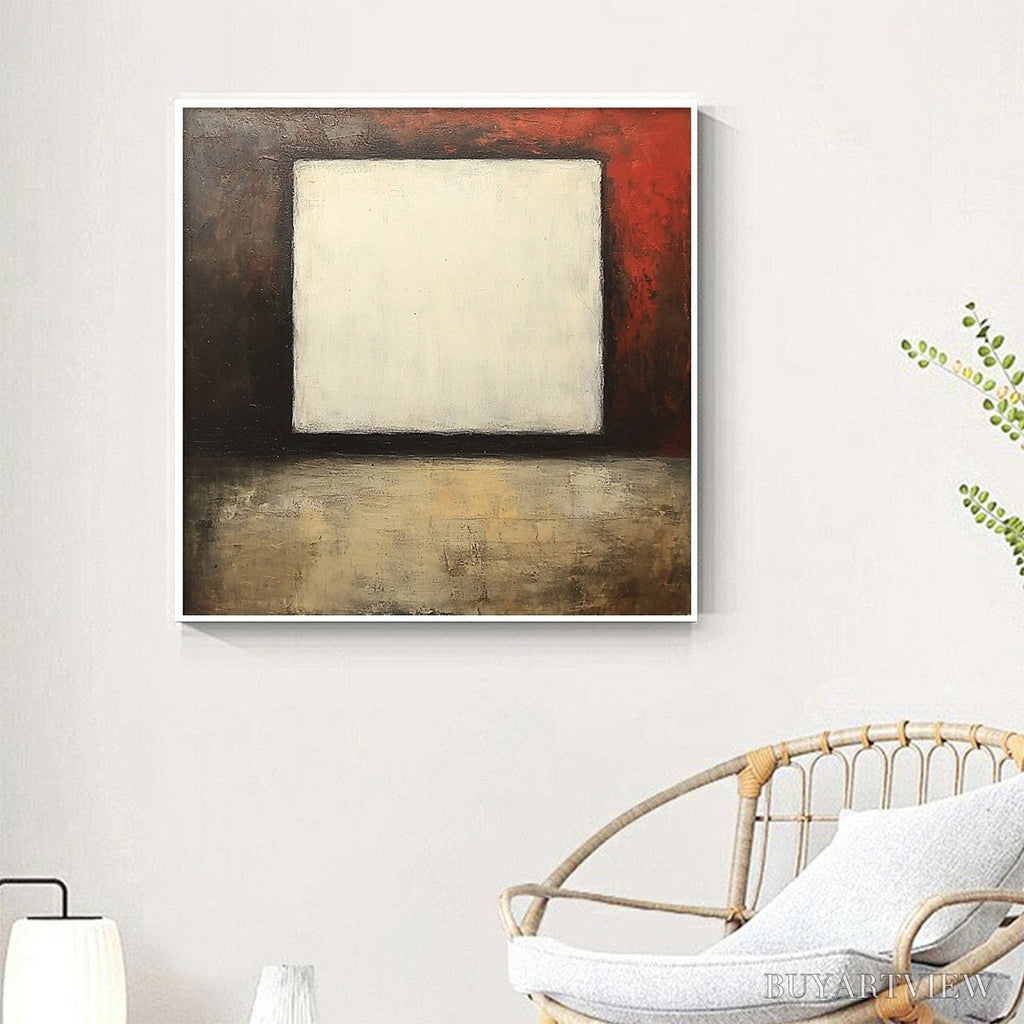 ARTOVITAS Void – Minimalist Abstract Oil Painting with White Square - image 5
