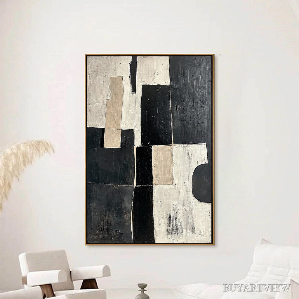 ARTOVITAS Contrast – Abstract Geometric Oil Painting - image 2