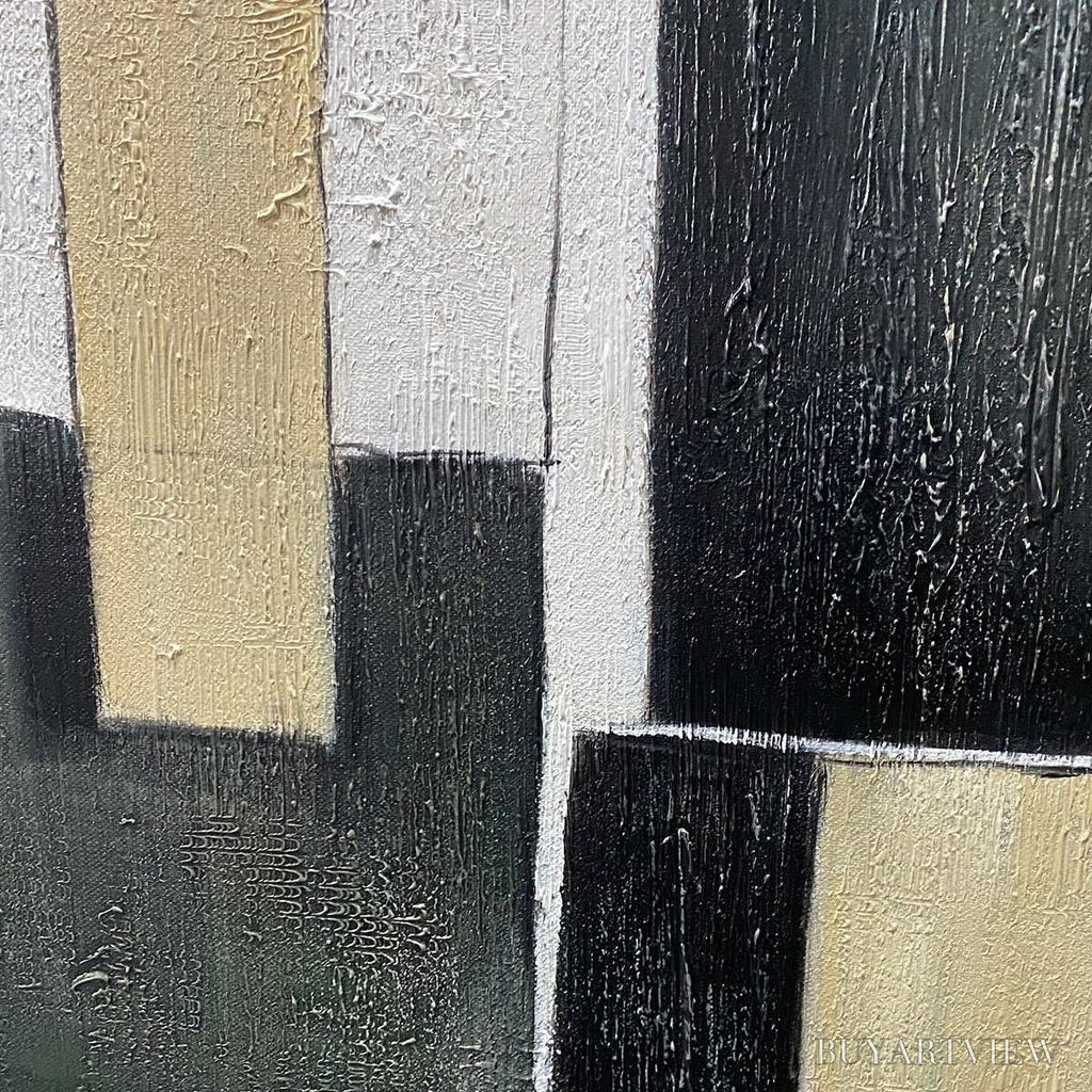 ARTOVITAS Contrast – Abstract Geometric Oil Painting - image 3
