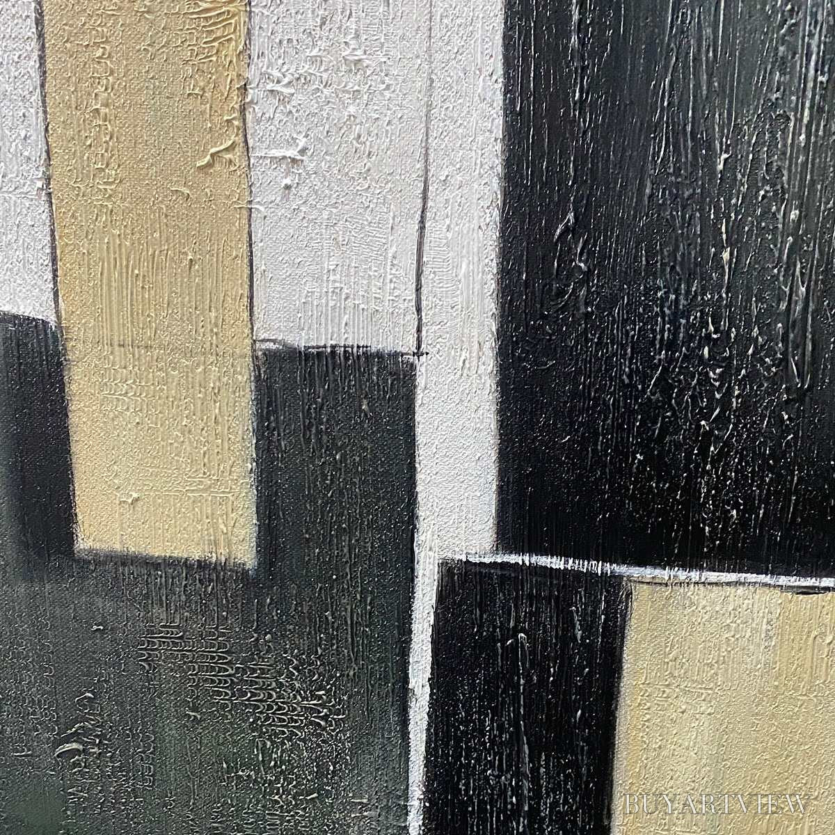 ARTOVITAS Contrast – Abstract Geometric Oil Painting - image 3