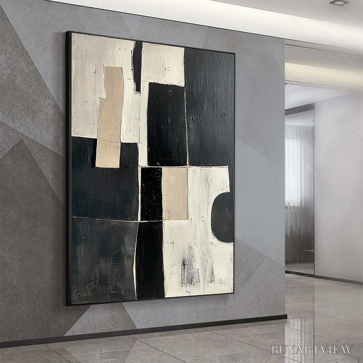 ARTOVITAS Contrast – Abstract Geometric Oil Painting - image 4