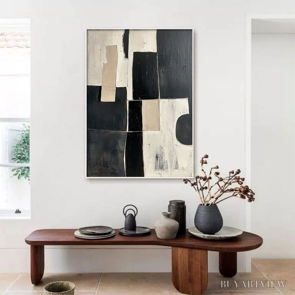 ARTOVITAS Contrast – Abstract Geometric Oil Painting - image 5