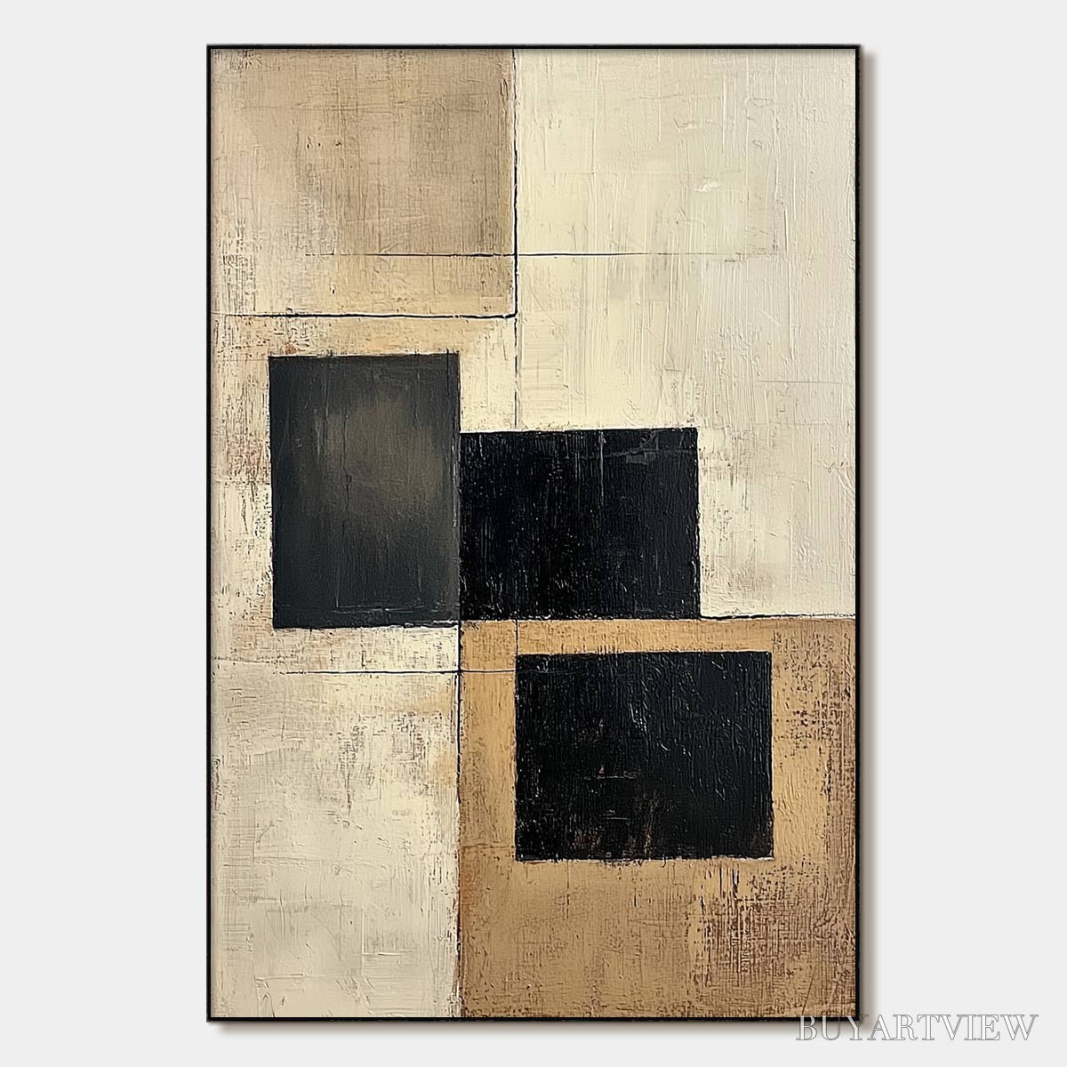 ARTOVITAS Structured Balance – Minimalist Abstract Oil Painting - image 1