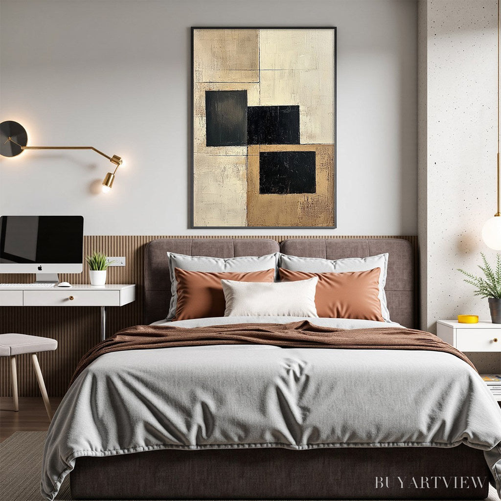 ARTOVITAS Structured Balance – Minimalist Abstract Oil Painting - image 5