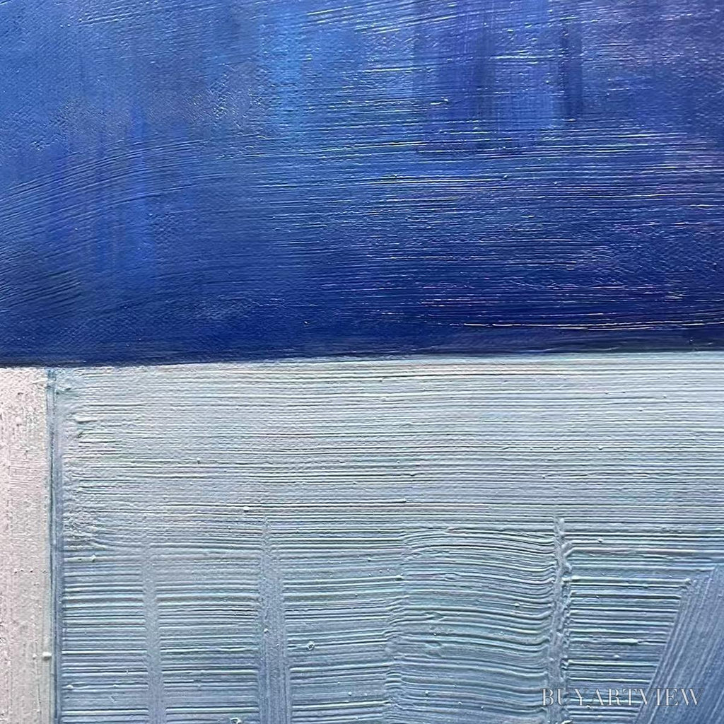 ARTOVITAS Blue Harmony – Minimalist Geometric Abstract Acrylic Painting - image 3