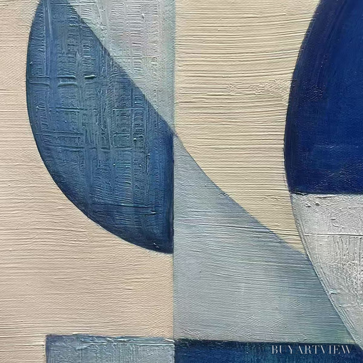 ARTOVITAS Blue Harmony – Minimalist Geometric Abstract Acrylic Painting - image 6