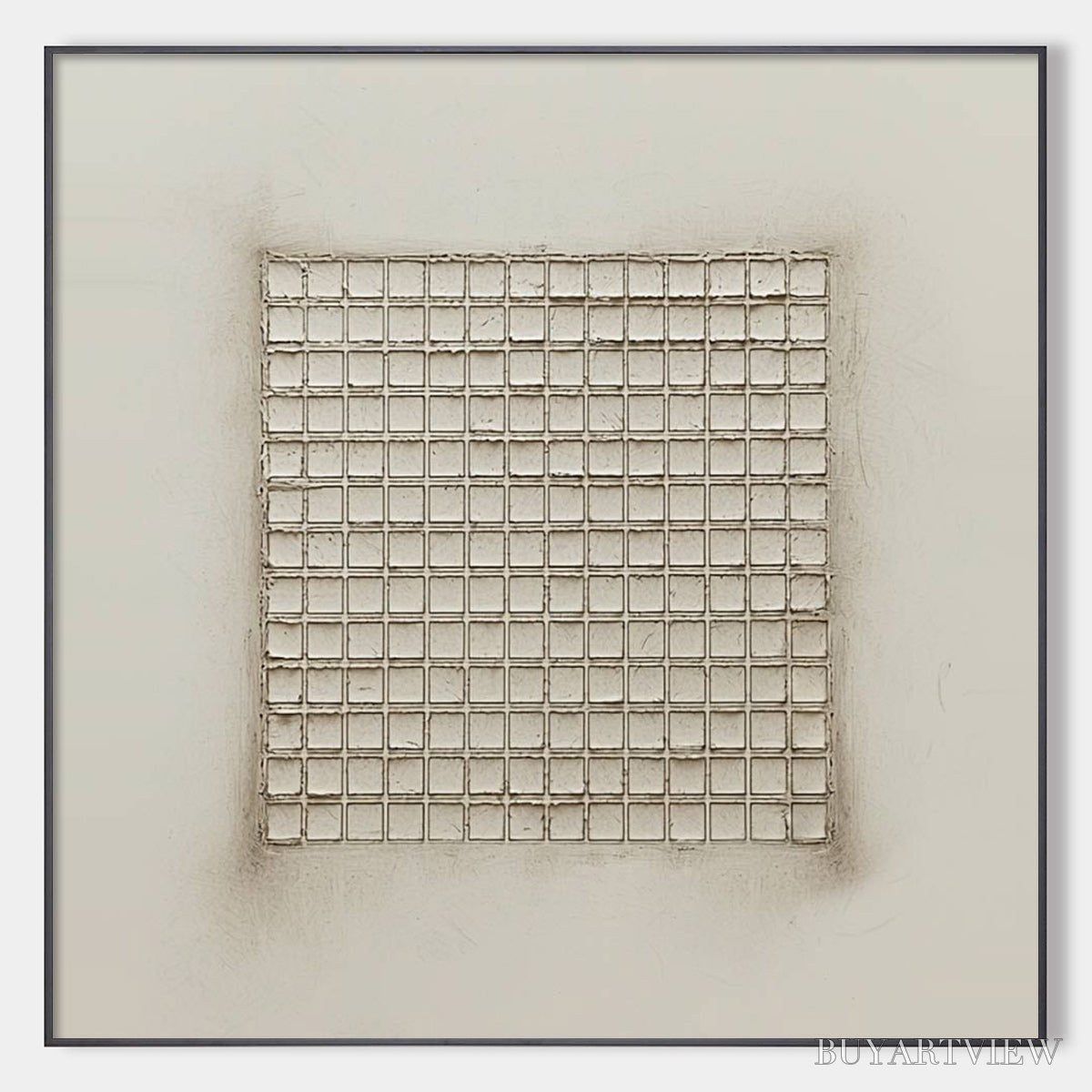ARTOVITAS Ordered Chaos – Textured Minimalist Grid Oil Painting - image 1