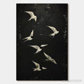 ARTOVITAS Flight – Minimalist Birds in Flight Oil Painting - image 1