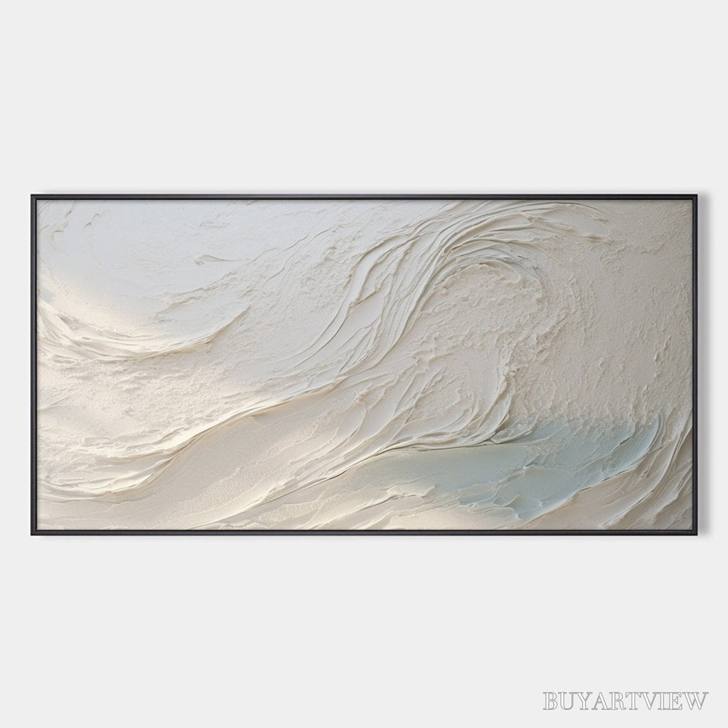 ARTOVITAS Whispers of White – Textured Minimalist Oil Painting - image 1