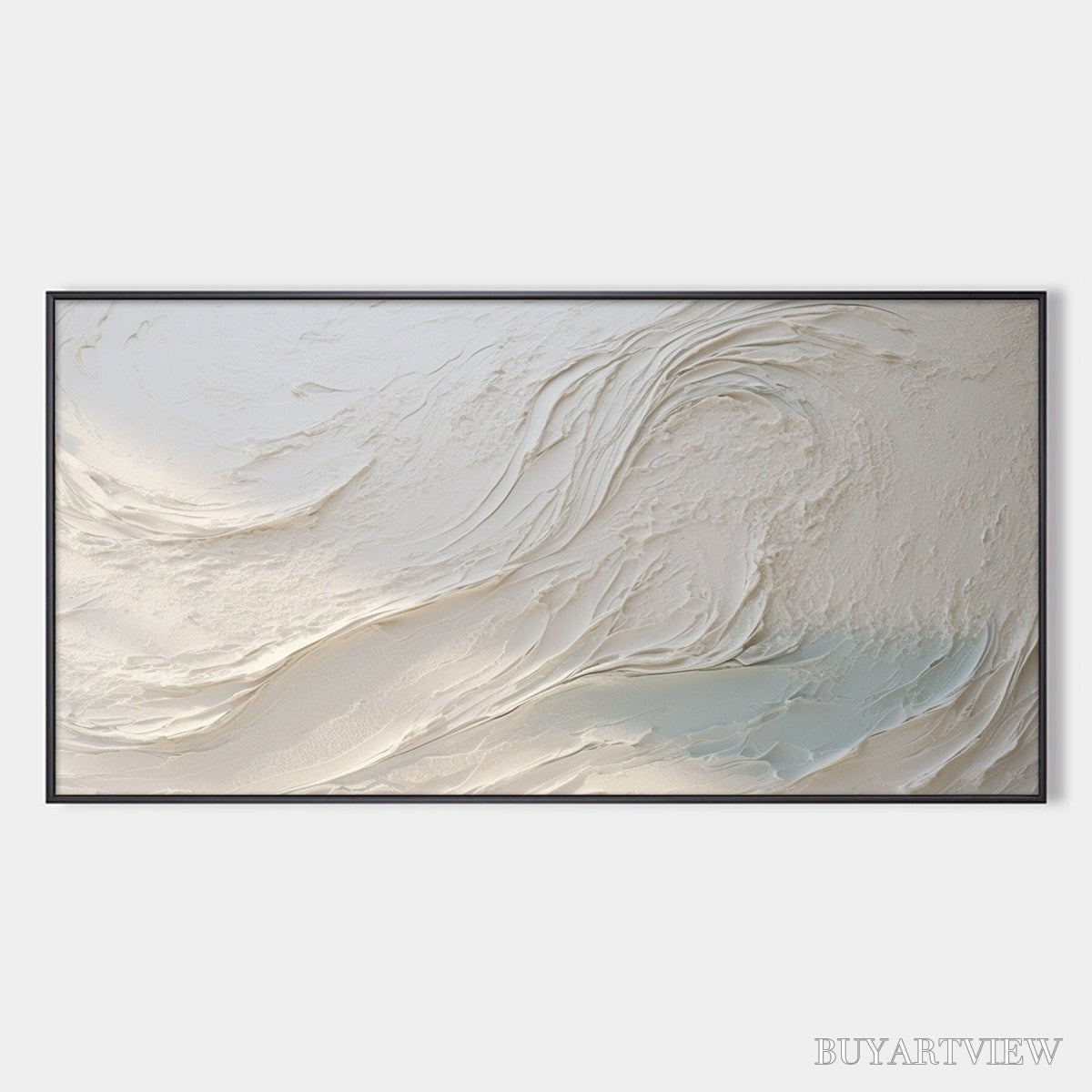 ARTOVITAS Whispers of White – Textured Minimalist Oil Painting - image 1