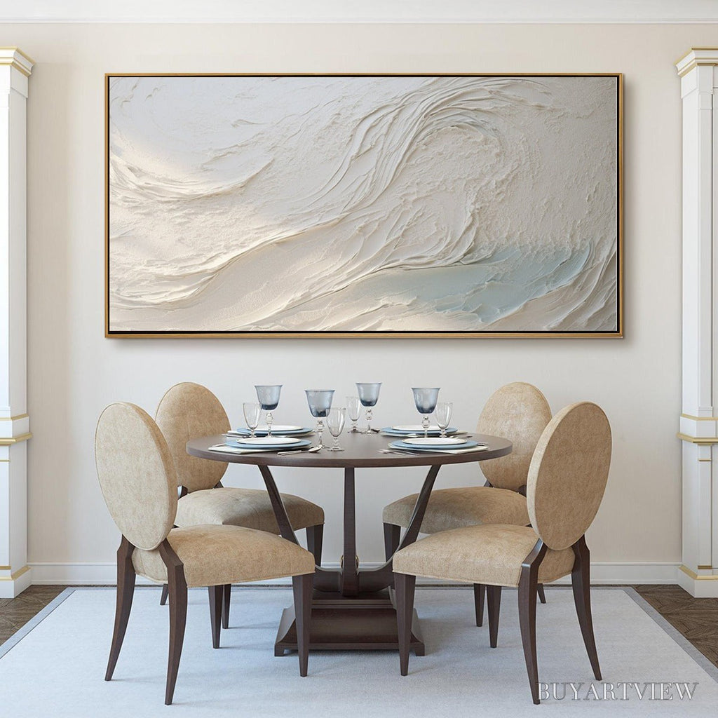 ARTOVITAS Whispers of White – Textured Minimalist Oil Painting - image 2