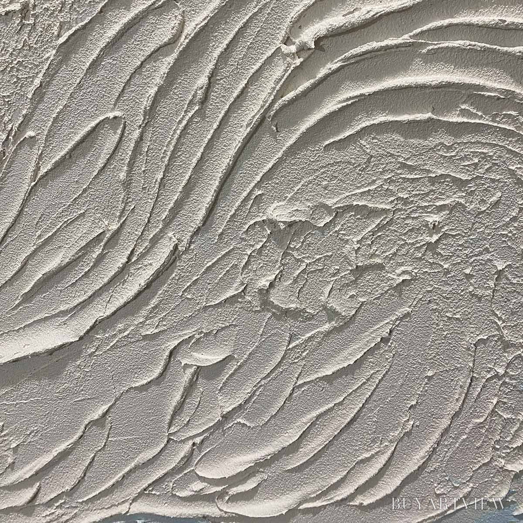 ARTOVITAS Whispers of White – Textured Minimalist Oil Painting - image 3