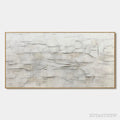 ARTOVITAS White Sands – White Abstract Minimalist Oil Painting on Canvas - image 1