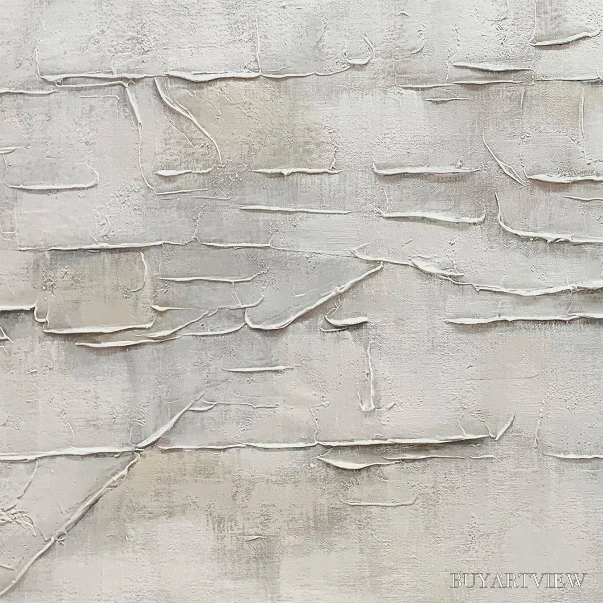 ARTOVITAS White Sands – White Abstract Minimalist Oil Painting on Canvas - image 3
