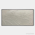 ARTOVITAS Whispering Winds – White Beige Textured Abstract Oil Painting - image 1