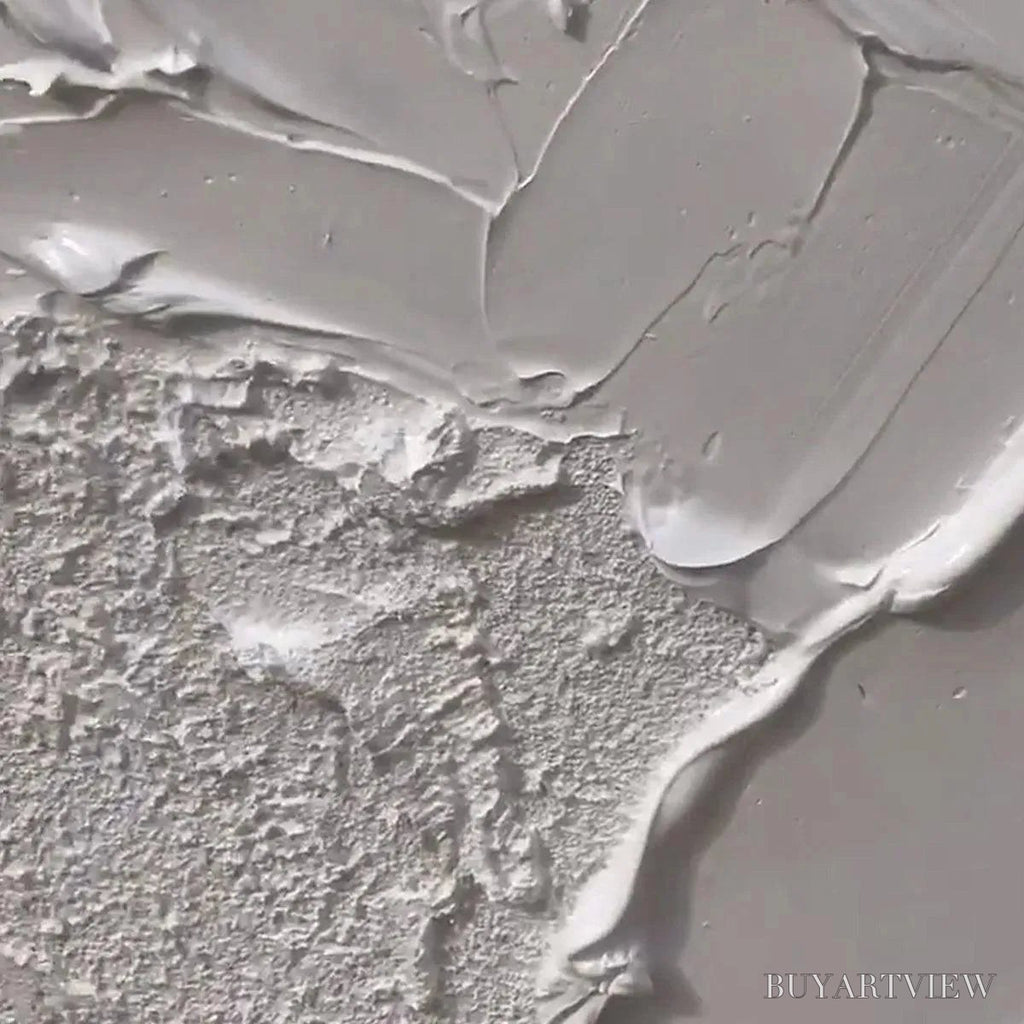 ARTOVITAS White Texture – Textured Abstract Painting, White , Vertical Canvas, Minimalist Decor - image 3