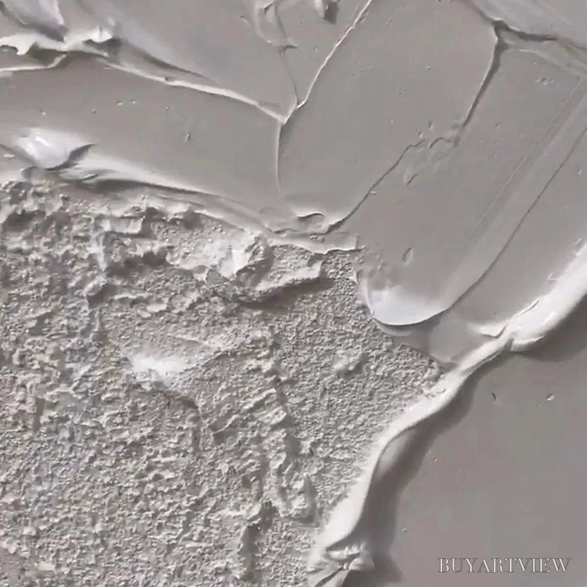 ARTOVITAS White Texture – Textured Abstract Painting, White , Vertical Canvas, Minimalist Decor - image 3