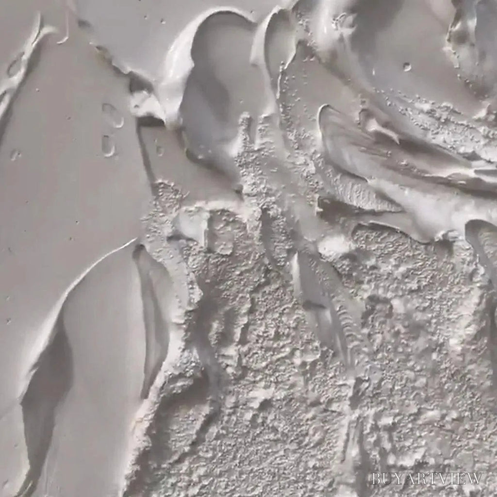 ARTOVITAS White Texture – Textured Abstract Painting, White , Vertical Canvas, Minimalist Decor - image 6