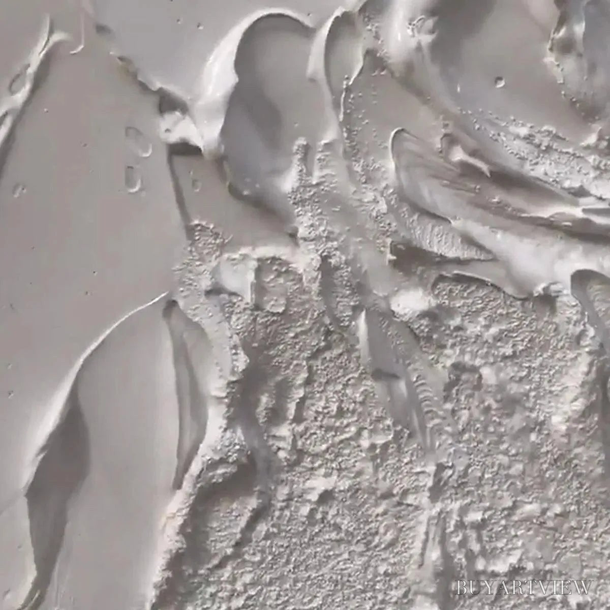 ARTOVITAS White Texture – Textured Abstract Painting, White , Vertical Canvas, Minimalist Decor - image 6