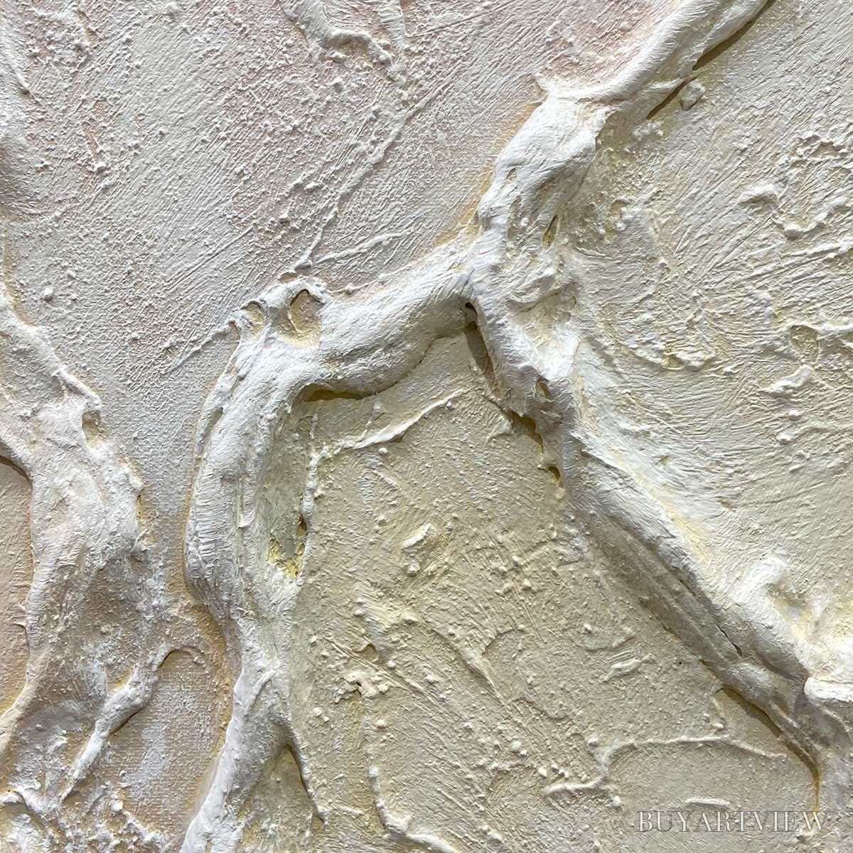 ARTOVITAS Serene Textures – Textured Abstract Painting, Neutral Beige , Vertical Canvas, Minimalist Decor - image 6