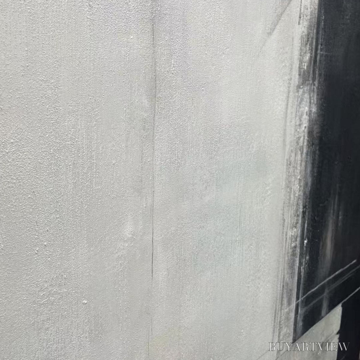 ARTOVITAS Monochrome Minimalism – Abstract Painting, Black and White , Textured Canvas, Vertical - image 5