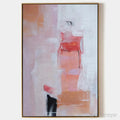 ARTOVITAS Blushing Dawn – Pink Abstract Painting, Textured , Vertical Canvas, Minimalist Decor - image 1