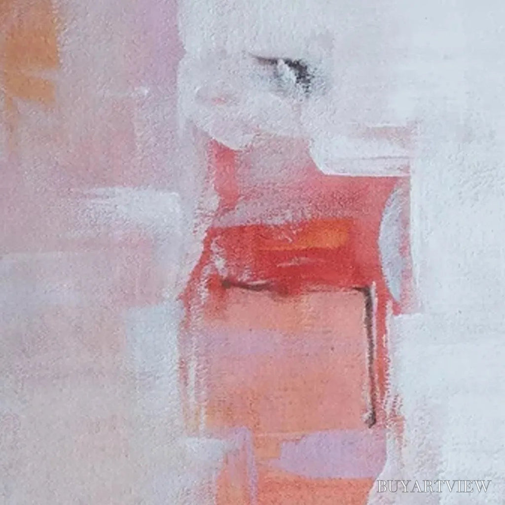 ARTOVITAS Blushing Dawn – Pink Abstract Painting, Textured , Vertical Canvas, Minimalist Decor - image 3