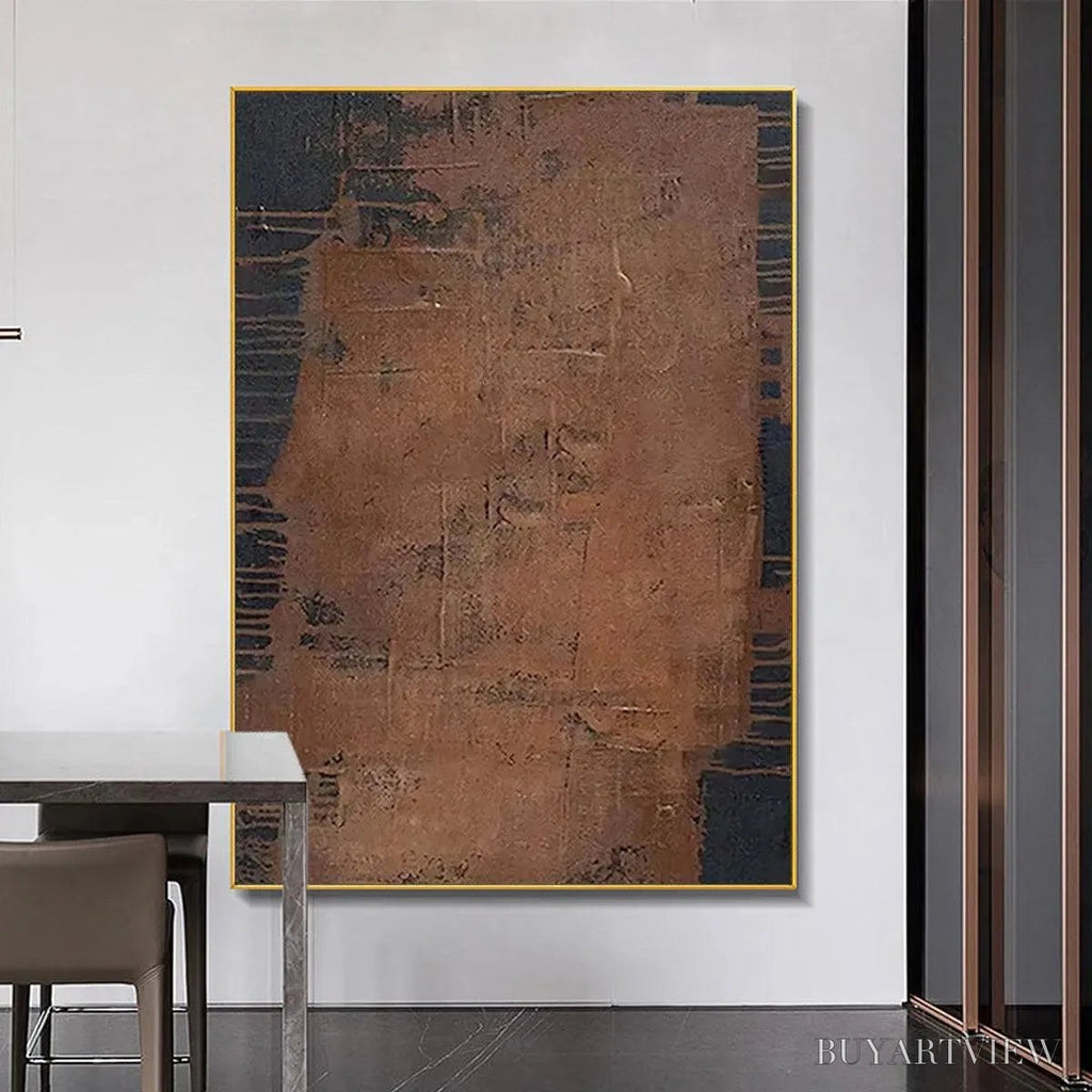 ARTOVITAS Rustic Texture – Textured Abstract Painting in Brown - image 2