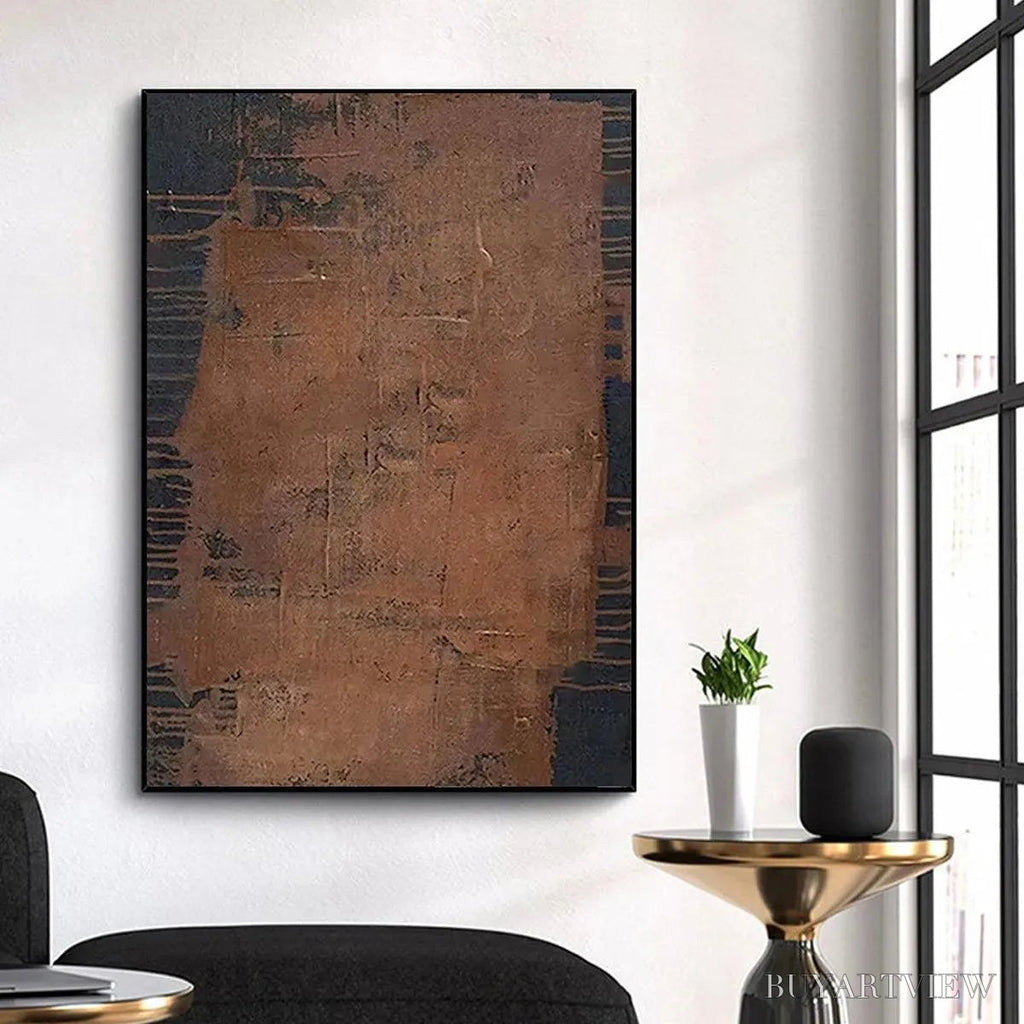 ARTOVITAS Rustic Texture – Textured Abstract Painting in Brown - image 4