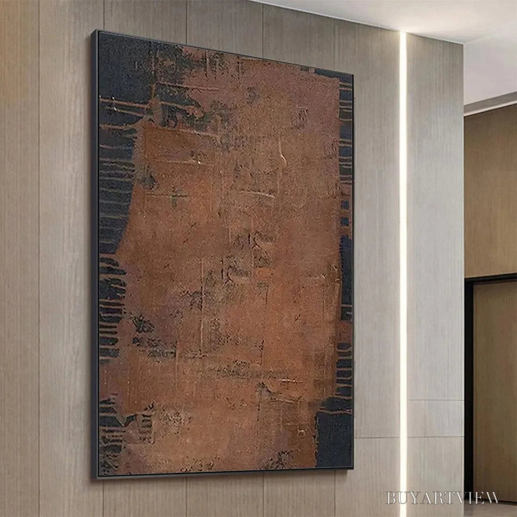 ARTOVITAS Rustic Texture – Textured Abstract Painting in Brown - image 5
