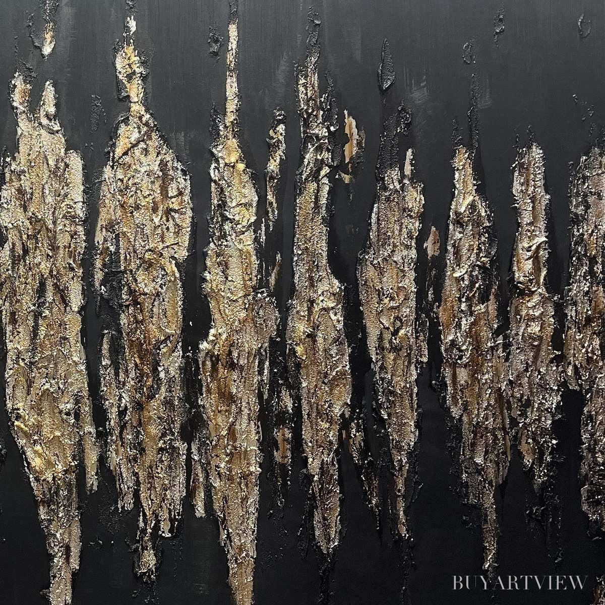 ARTOVITAS Black and Gold Texture – Textured Abstract Painting - image 3