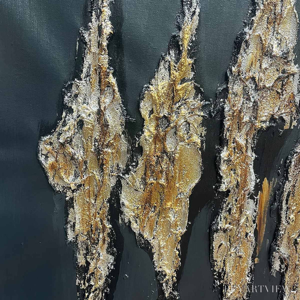 ARTOVITAS Black and Gold Texture – Textured Abstract Painting - image 6