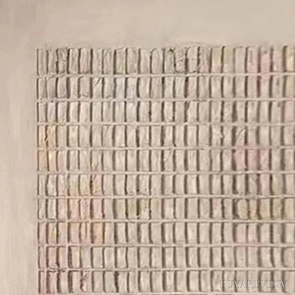 ARTOVITAS Beige Grid – Minimalist Textured Painting in Beige - image 3