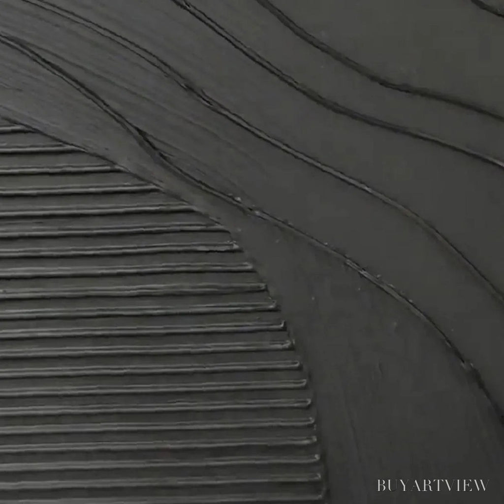 ARTOVITAS Black Texture – Minimalist Textured Painting in Black - image 2