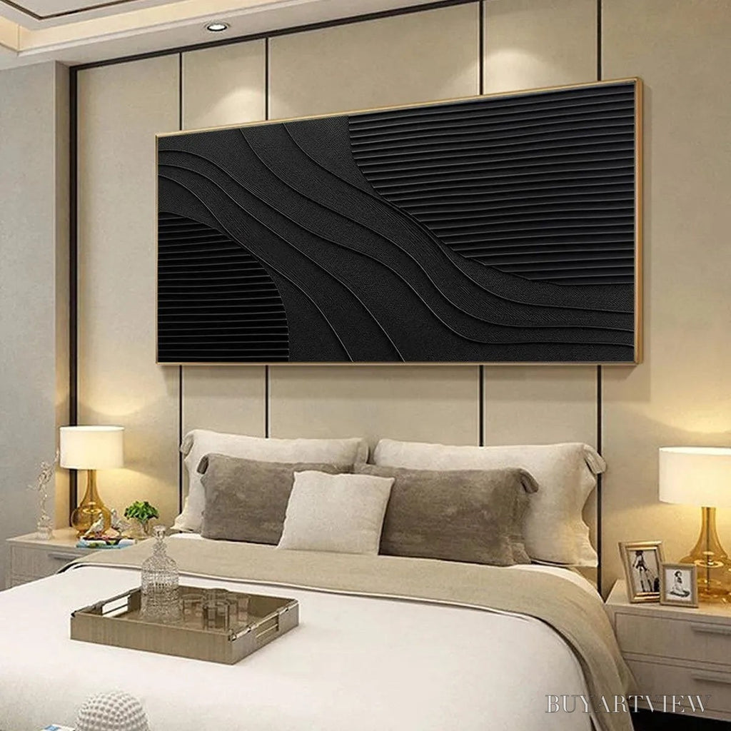ARTOVITAS Black Texture – Minimalist Textured Painting in Black - image 3