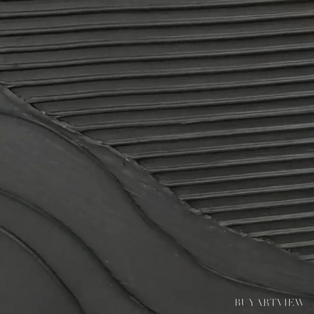 ARTOVITAS Black Texture – Minimalist Textured Painting in Black - image 5
