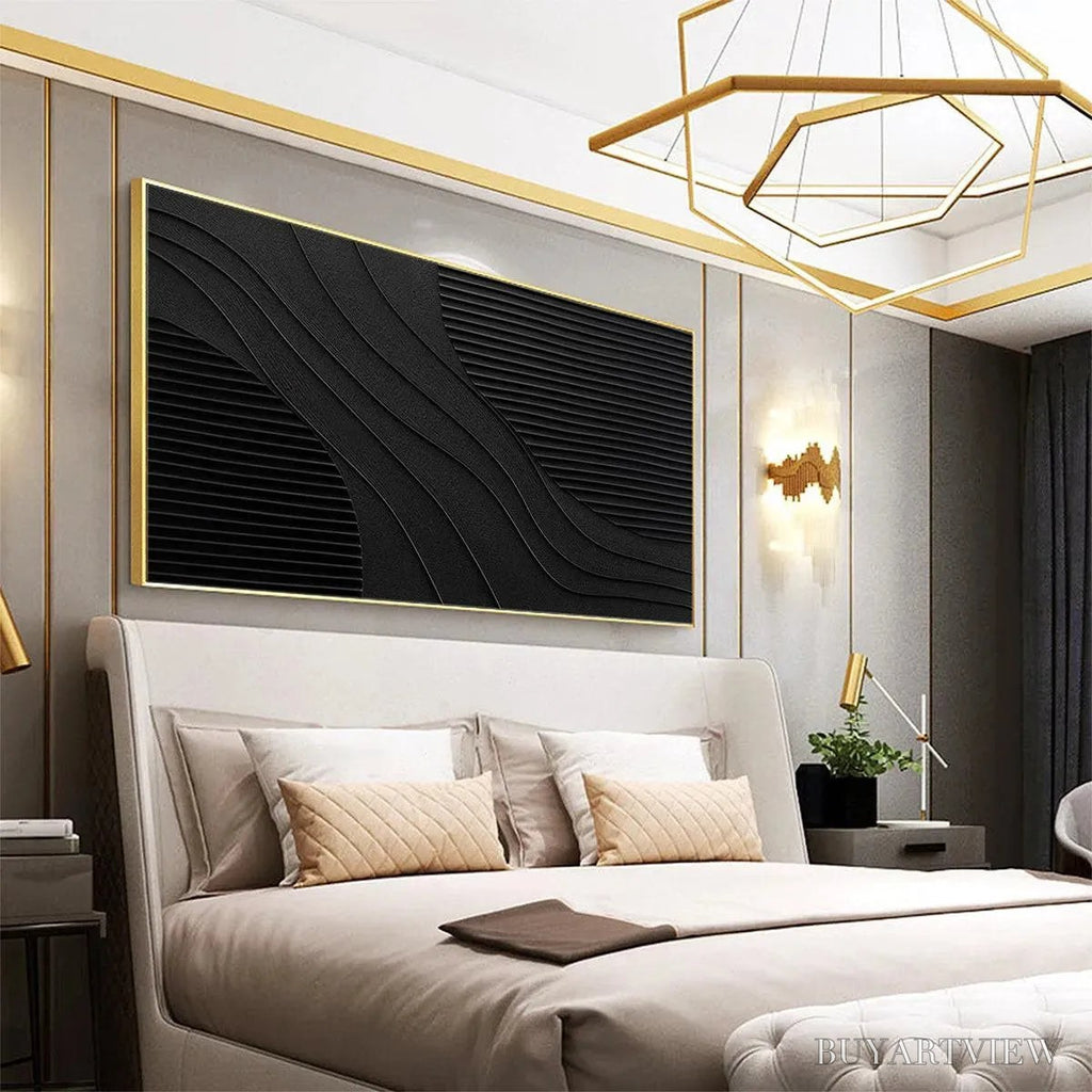 ARTOVITAS Black Texture – Minimalist Textured Painting in Black - image 6