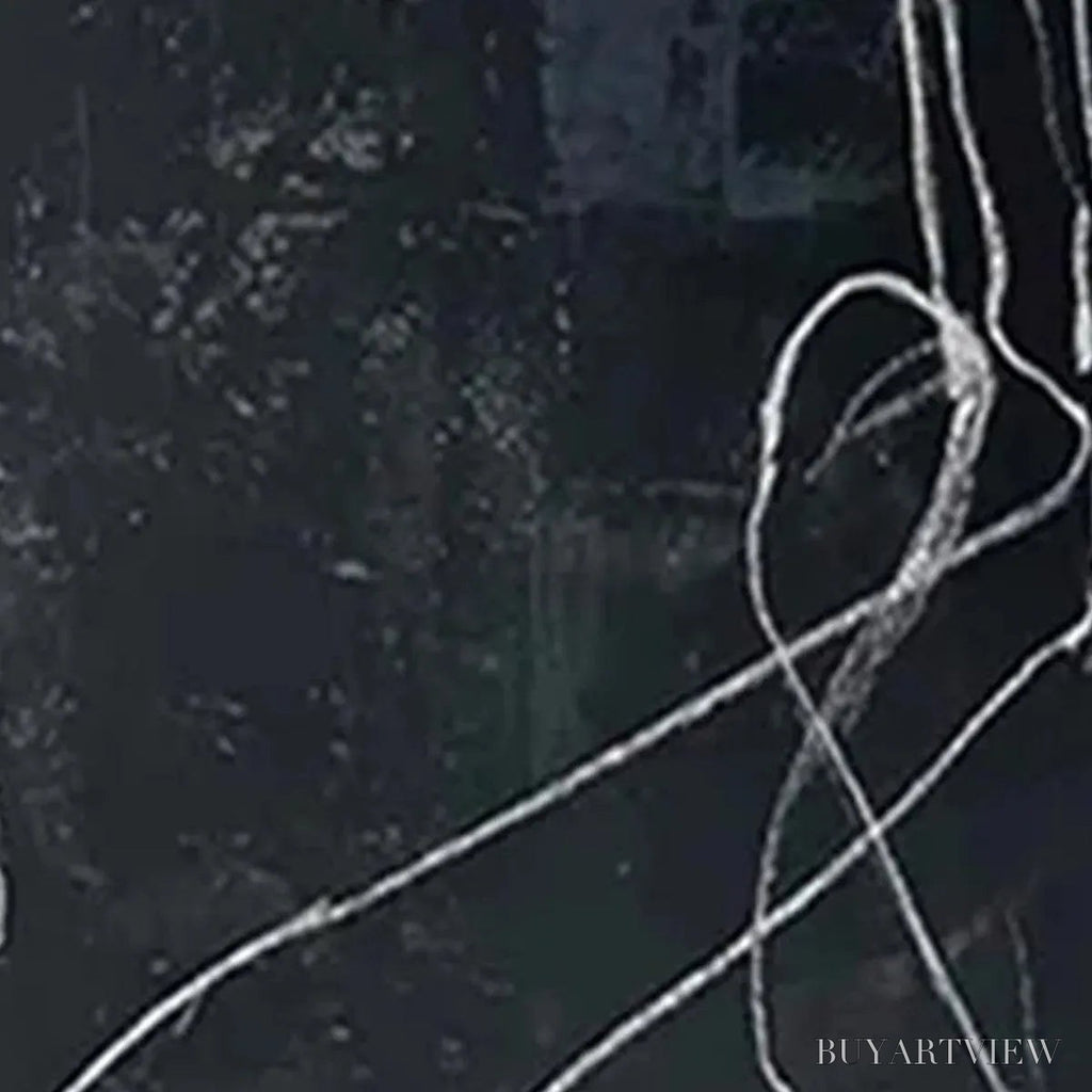 ARTOVITAS Minimalist Abstract Duo – Set of 2 Abstract Paintings in Black and White - image 3