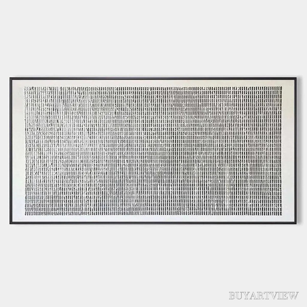 ARTOVITAS Woven Texture – Minimalist Textured Painting in Grey and White - image 1