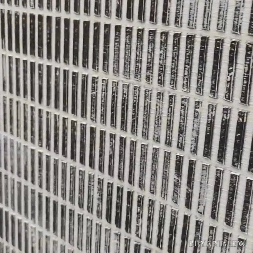 ARTOVITAS Woven Texture – Minimalist Textured Painting in Grey and White - image 6