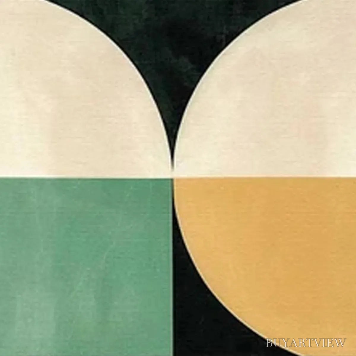 ARTOVITAS Green Geometric Panoramic – Abstract Painting, Panoramic , Minimalist Decor - image 4