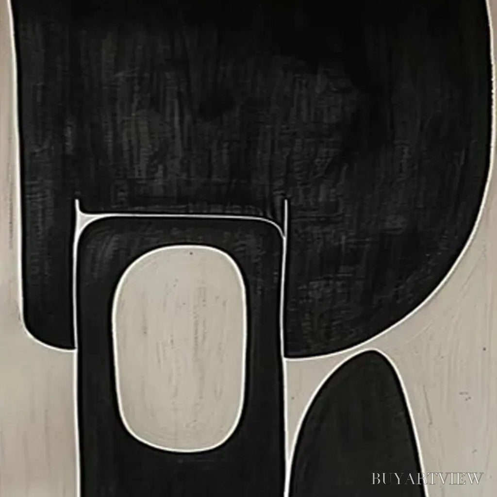 ARTOVITAS Black & Beige Abstract Diptych Ii – Abstract Painting Set of 2, Vertical - image 3