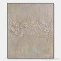 ARTOVITAS Textured Beige Abstract – Minimalist Textured Painting, Square - image 1