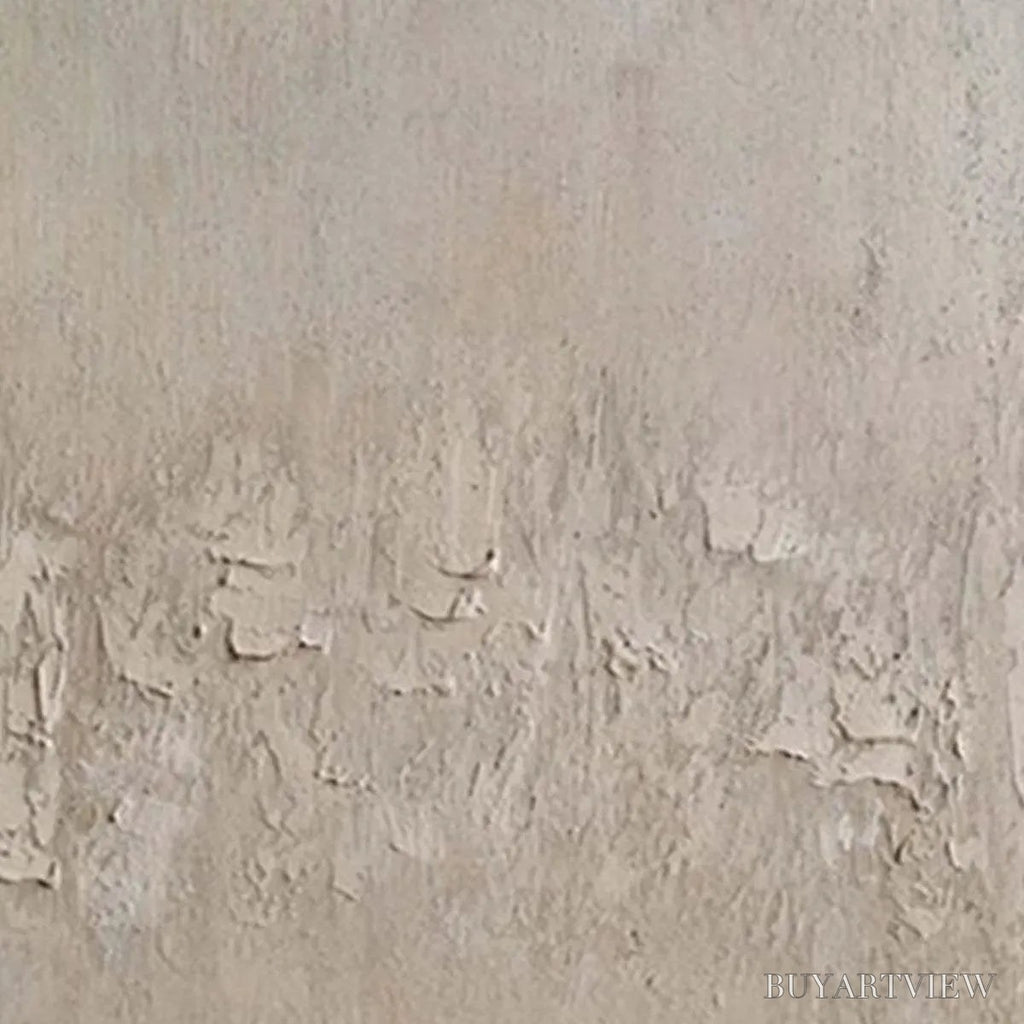 ARTOVITAS Textured Beige Abstract – Minimalist Textured Painting, Square - image 3