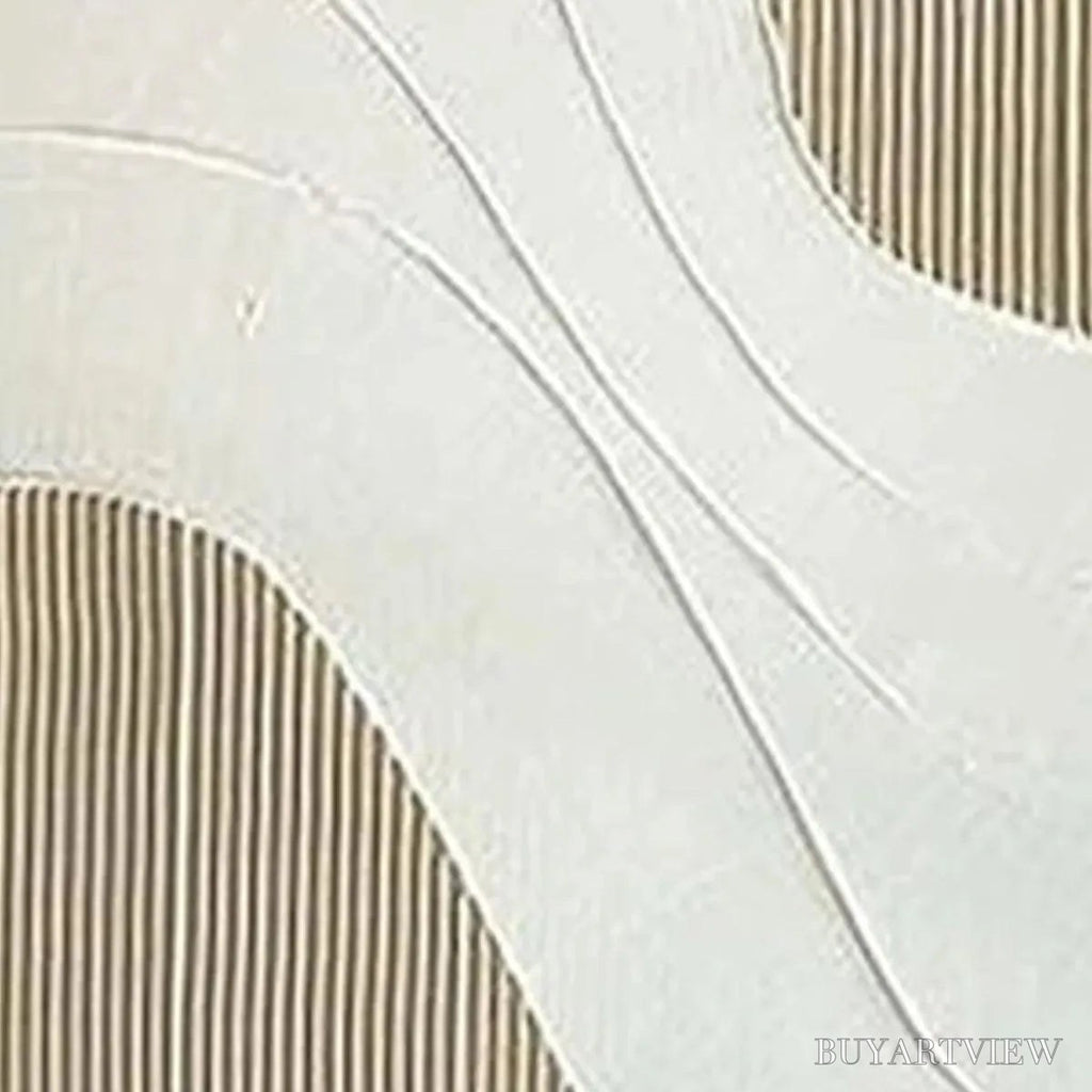 ARTOVITAS Textured White Lines Diptych – Minimalist Textured Painting Set of 2, Square - image 3